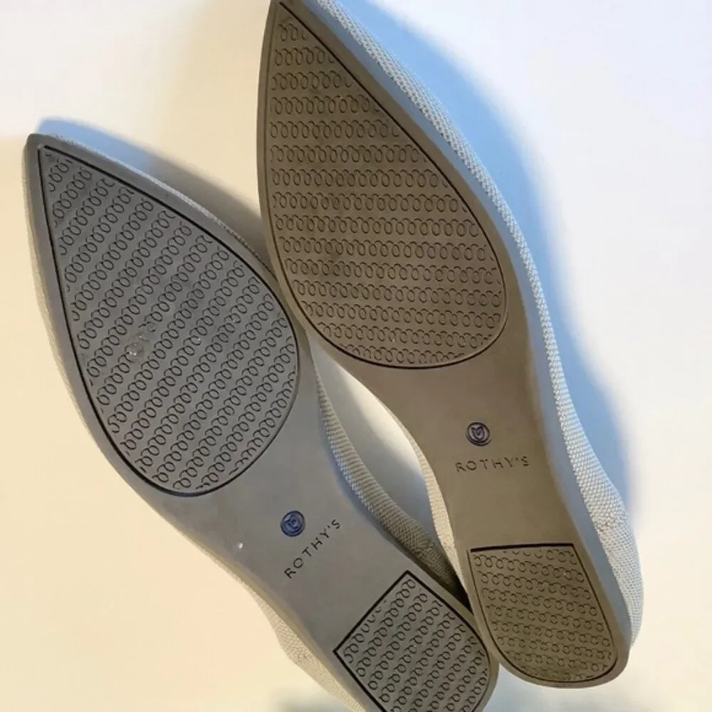 Rothy’s The Point Flax Gray Flats Sz 12